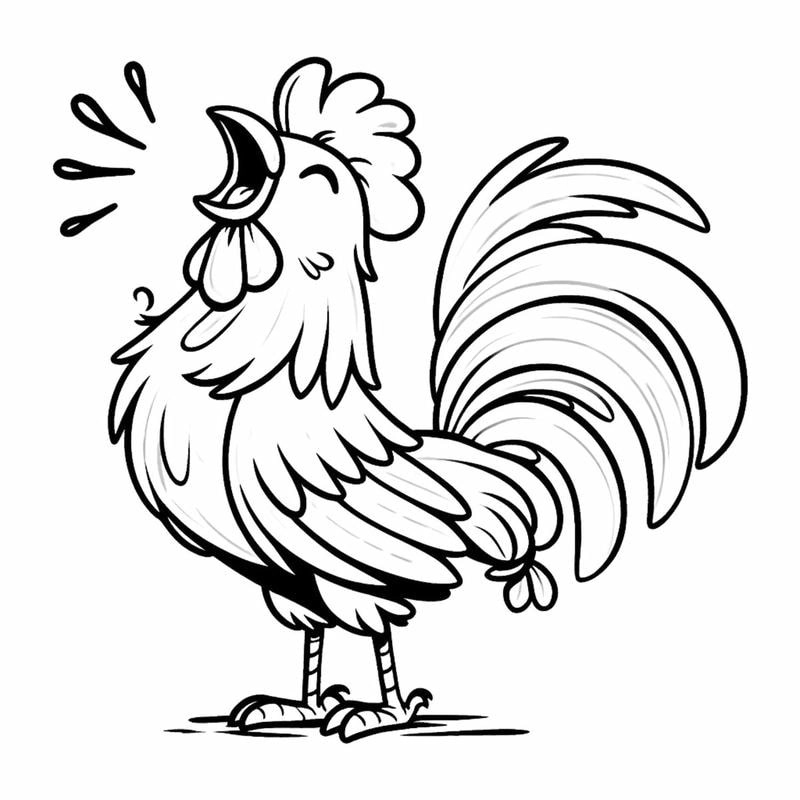 Sáng tạo cùng hình tô màu con gà trống đẹp