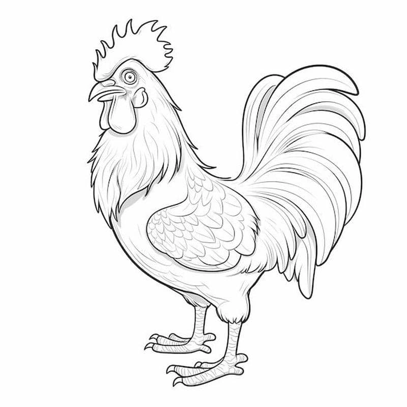 Thỏa sức vẽ hình con gà trống tô màu dễ thương