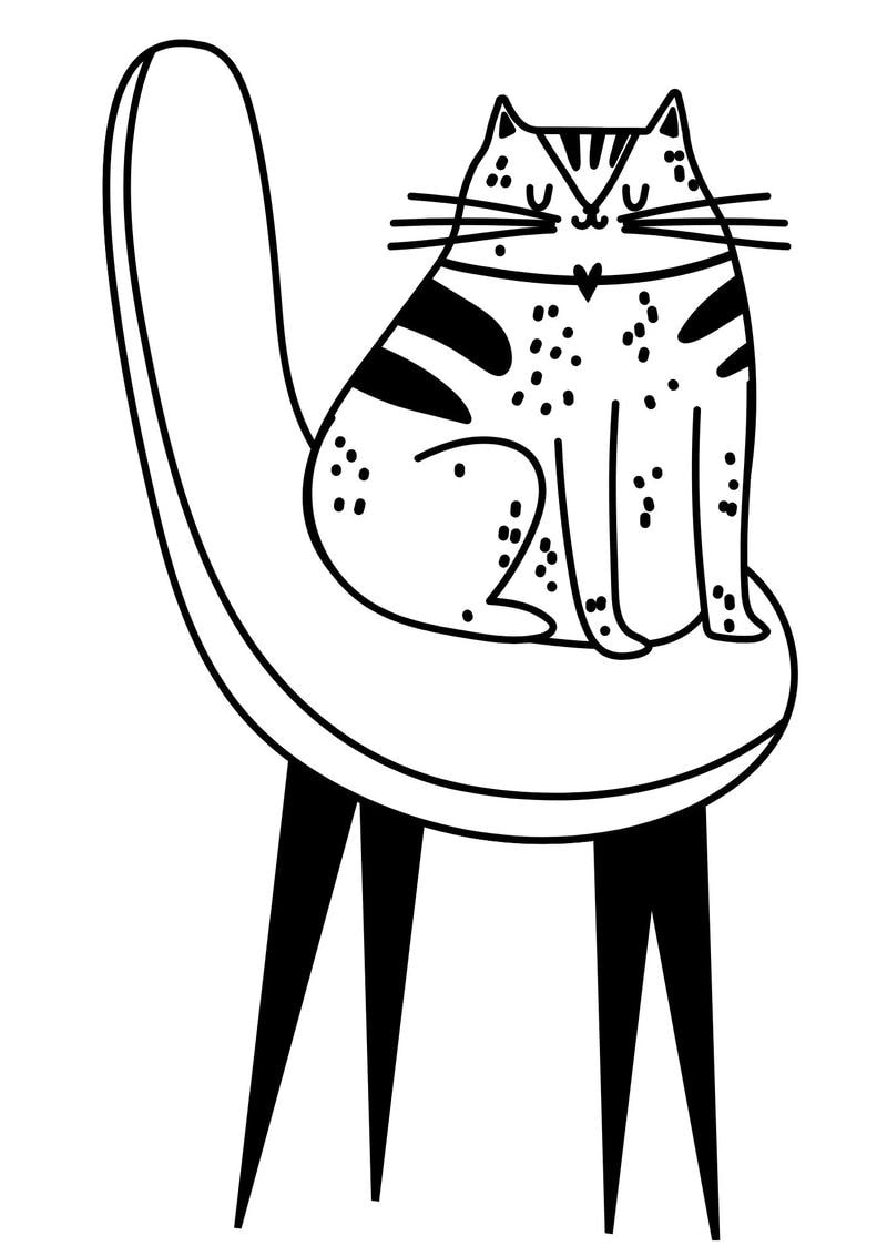 Yêu thích tô màu con mèo cute ngộ nghĩnh