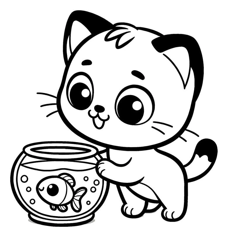 Sáng tạo cùng hình tô màu con mèo ngộ