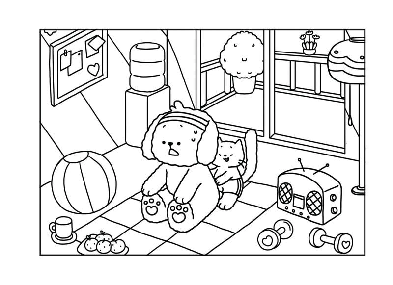 Thích mê anime tô màu con mèo chibi ngộ