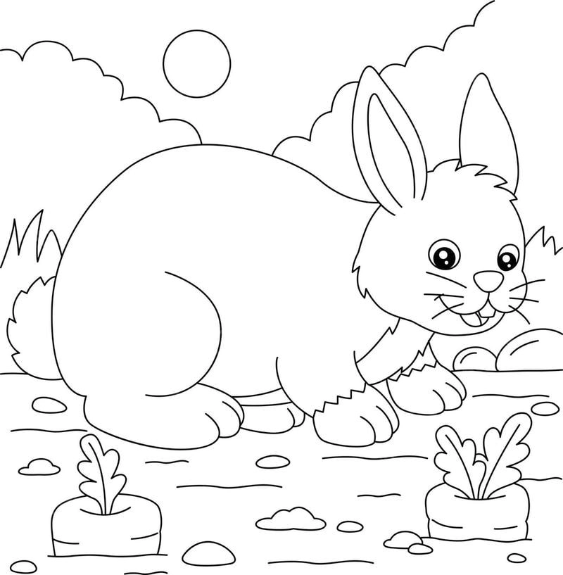 Bộ tranh tô màu con thỏ đẹp giúp bé phát huy trí tưởng tượng