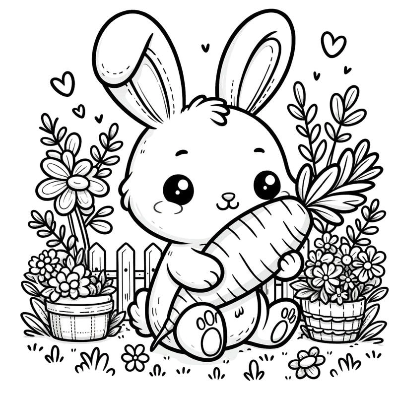 Tận hưởng niềm vui với con thỏ tô màu đáng yêu cho bé