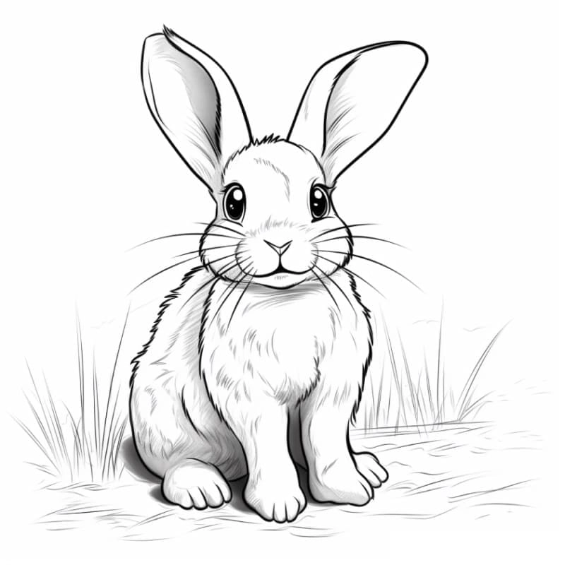 Dễ dàng tải in tranh tô màu con thỏ cho bé chơi mọi lúc