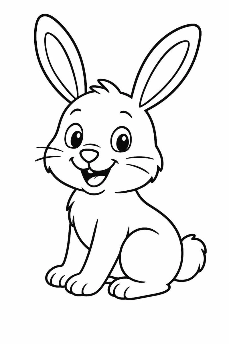 Tranh hình tô màu con thỏ dễ thương làm quà tặng ý nghĩa