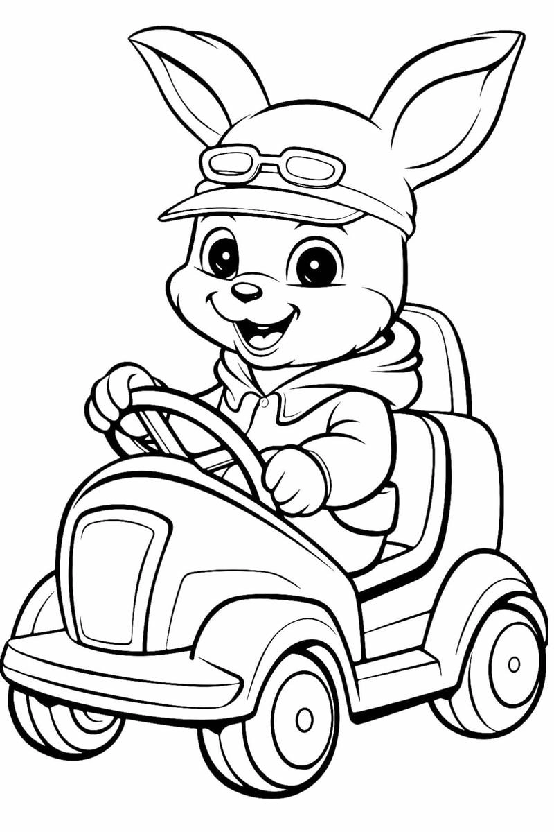 Bé vui tô màu với hình con thỏ cho bé tô màu phong phú