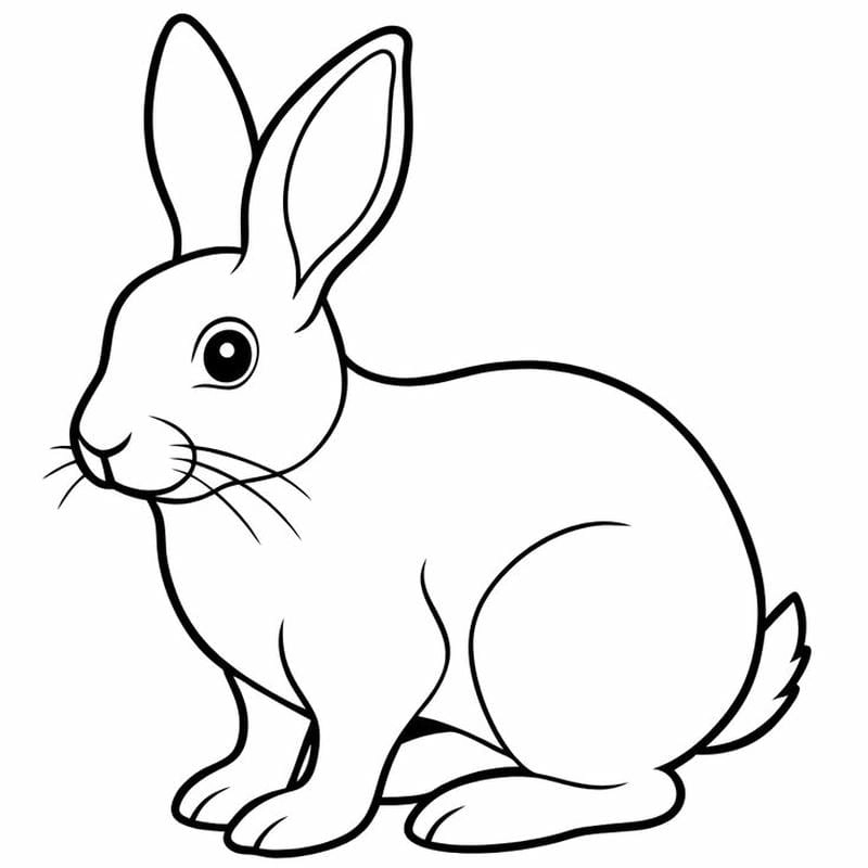 Dễ dàng tải bộ in con thỏ tô màu cho bé học tô màu
