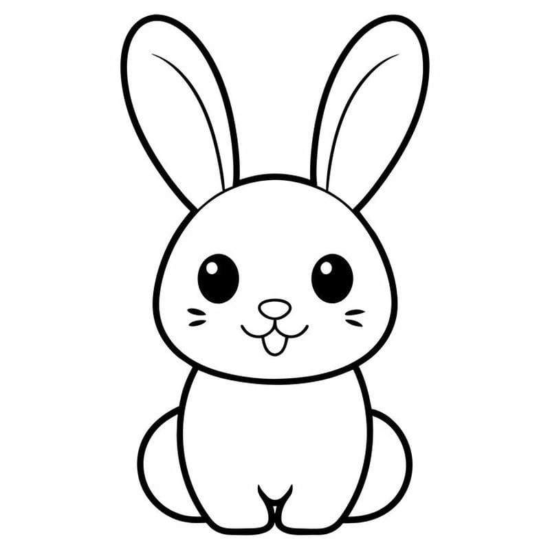 Bộ tranh hình tô màu con thỏ cute thu hút mọi bé yêu