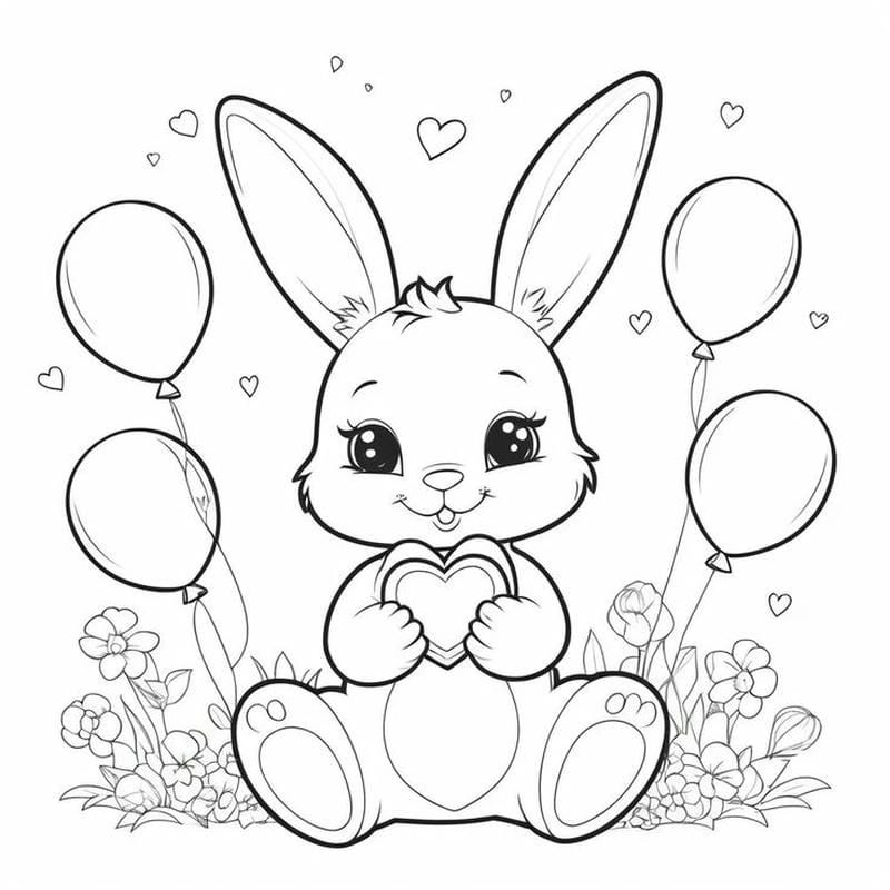 Tải nhanh bộ in tô màu con thỏ chất lượng cao cho bé