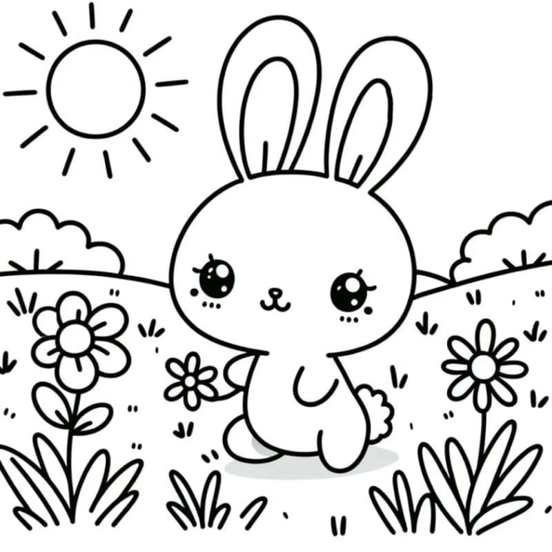 Thỏa sức sáng tạo với tranh tô màu con thỏ chibi đáng yêu