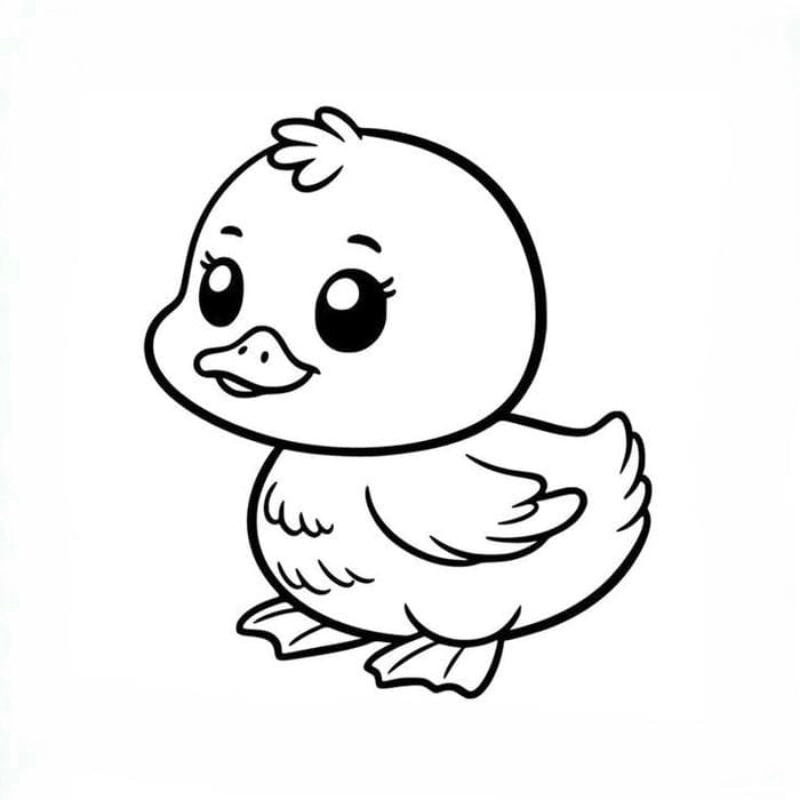 Bé tập tô với tranh vịt tô màu