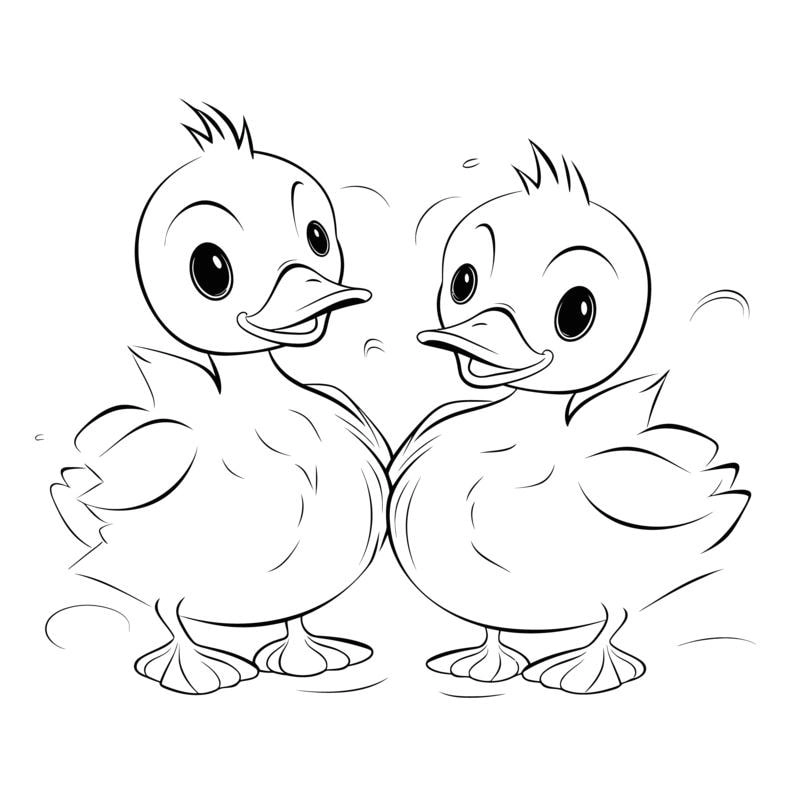 Bé yêu thích ngay tranh tô màu con vịt mẹ