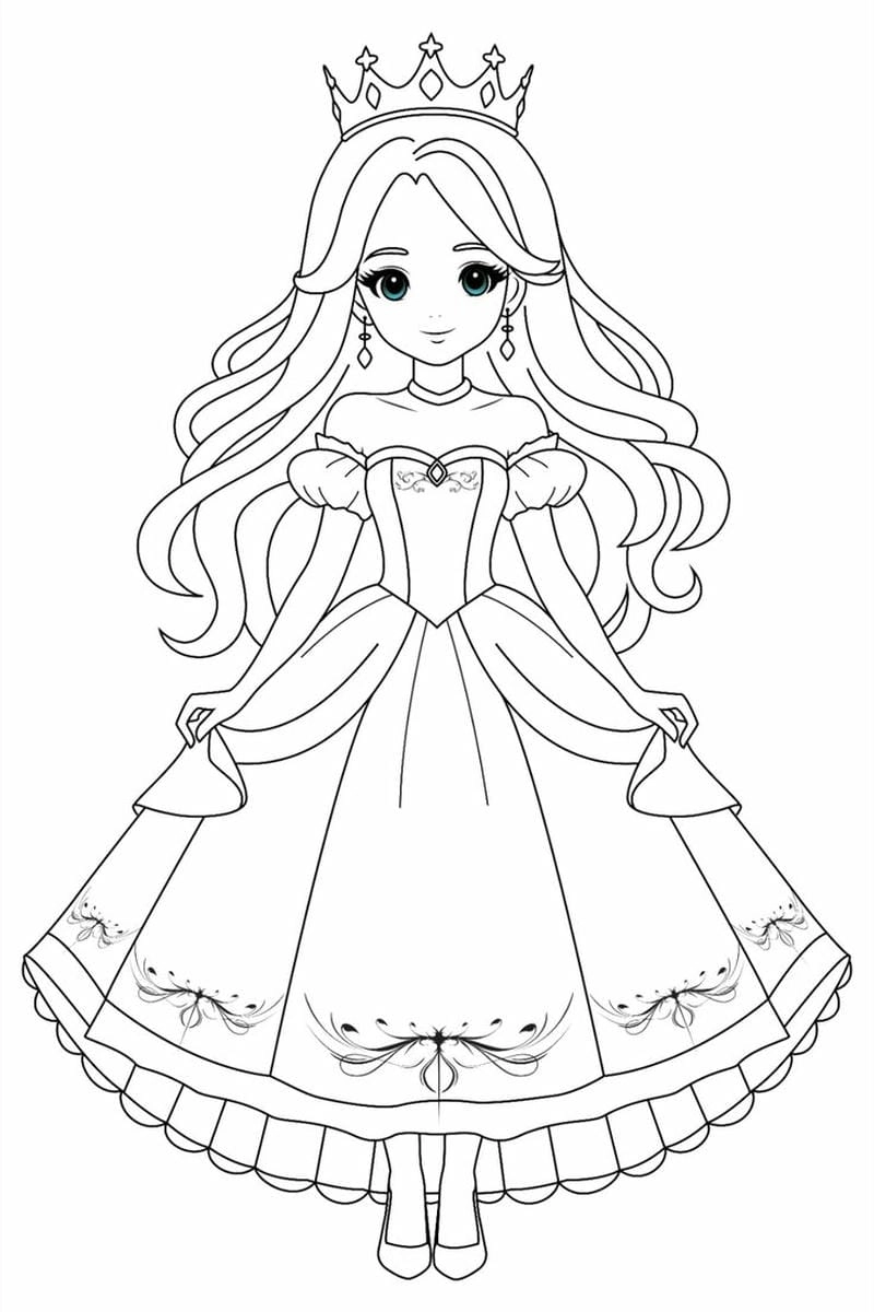 Thỏa sức sáng tạo cùng tô màu váy công chúa lung linh