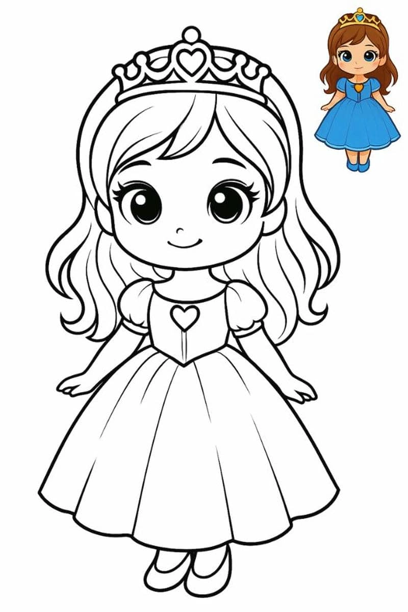 Giúp bé vui học với tô màu hình công chúa thật sinh động