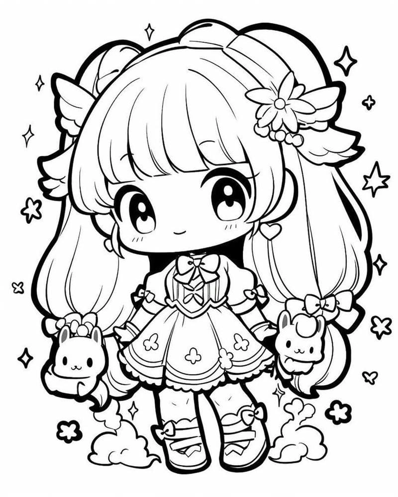 Siêu dễ thương cùng hình tô màu công chúa xinh đẹp cho bé tập tô