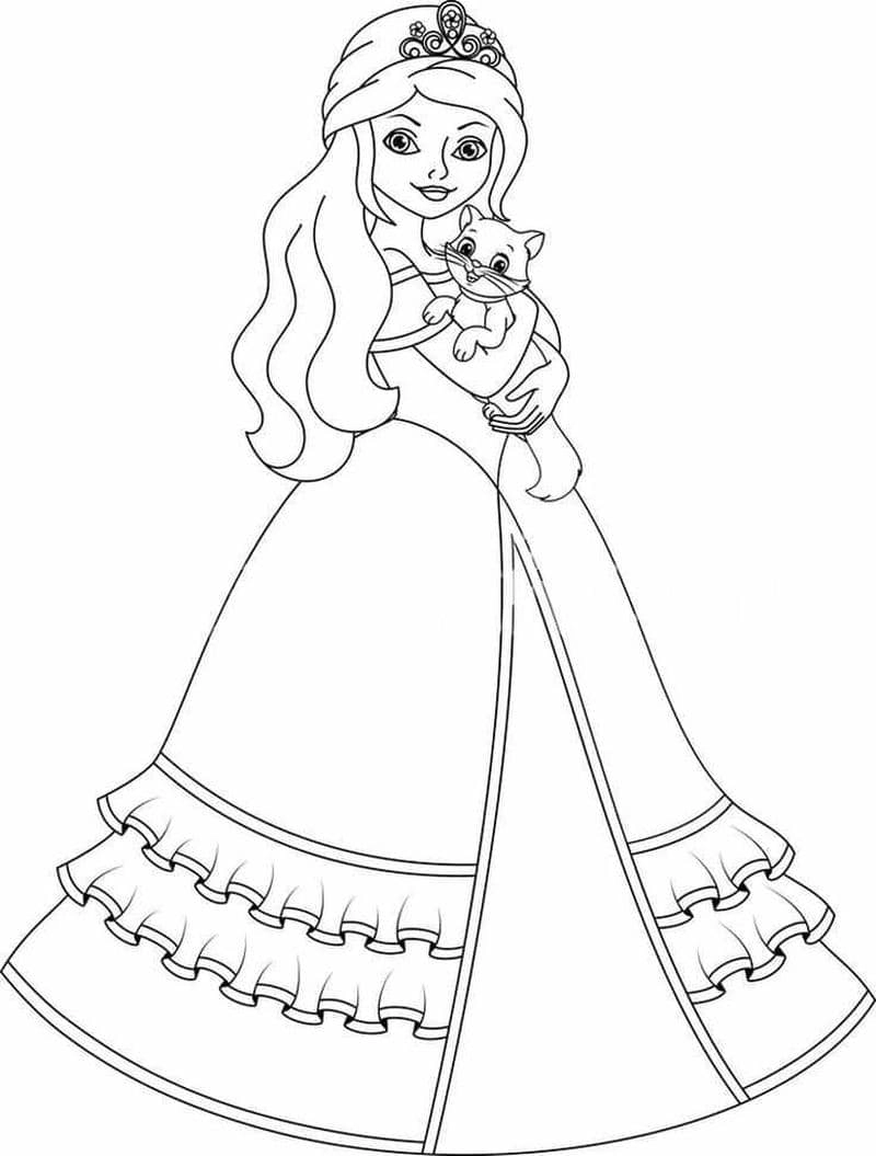Bé vui vẽ với hình tô màu công chúa thật đáng yêu và dễ thương