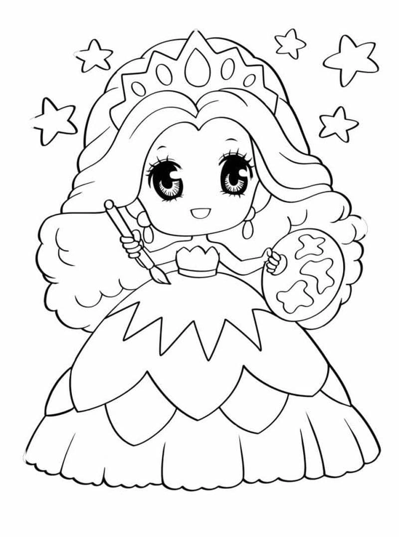 Bé tập tô với tranh tô màu công chúa đẹp thật đáng yêu