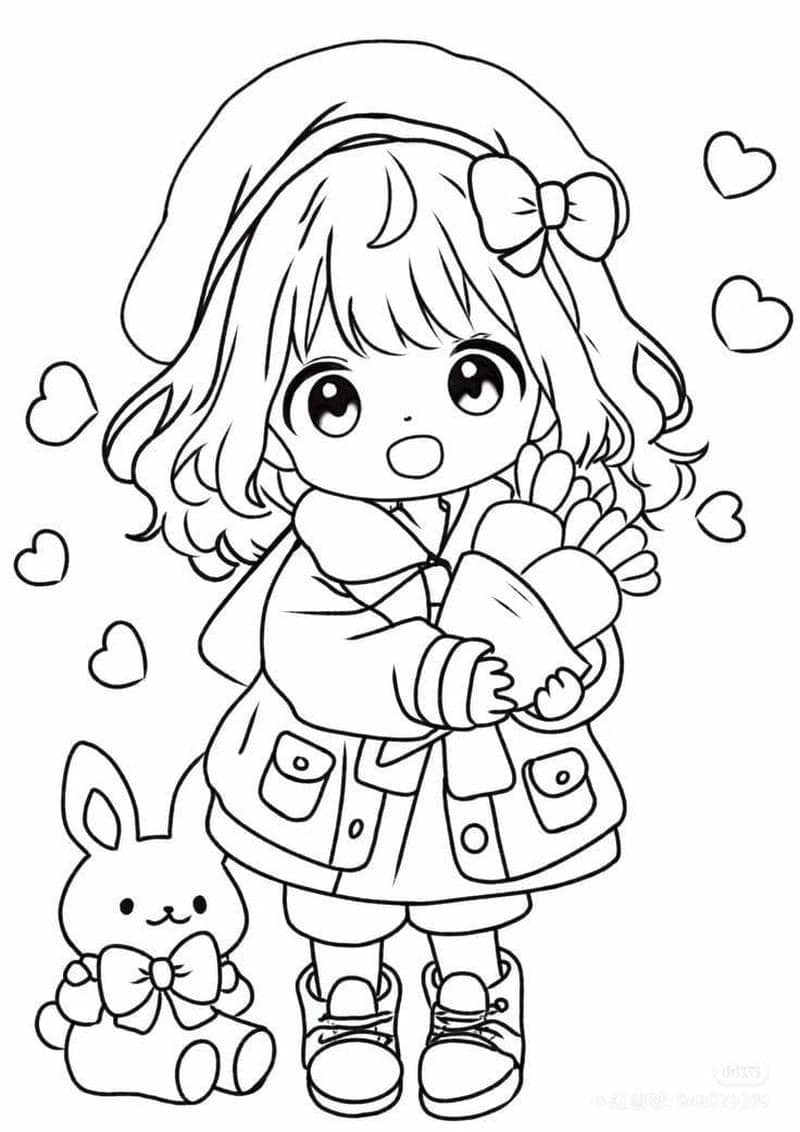 Bộ sưu tập cực xinh với tranh tô màu công chúa chibi dễ thương