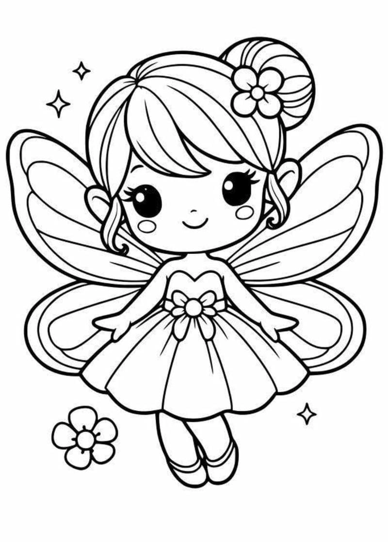 Sáng tạo tranh vẽ cùng tranh tô màu công chúa chibi thật xinh