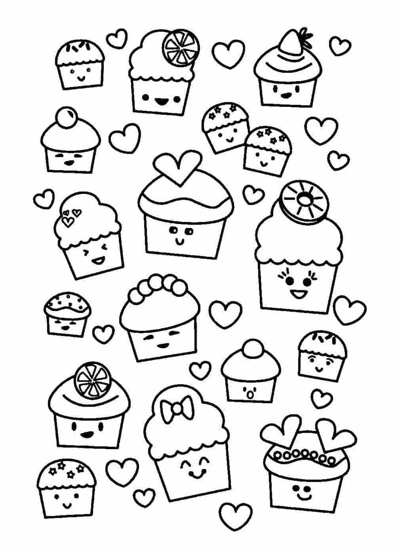 Bộ tranh tranh tô màu đồ ăn cho bé vui học tập