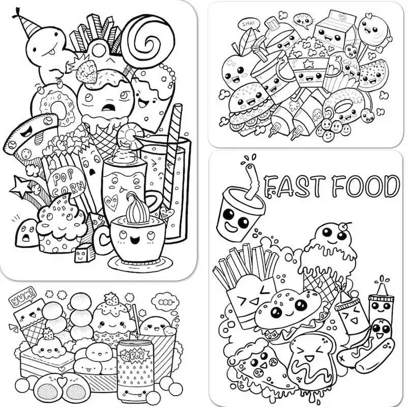 Tô màu vui nhộn cùng tranh tô màu đồ ăn cute mini