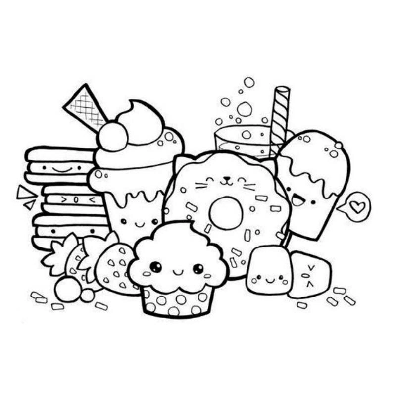 Khám phá bộ sưu tập đồ ăn tranh tô màu trà sữa cute thú vị