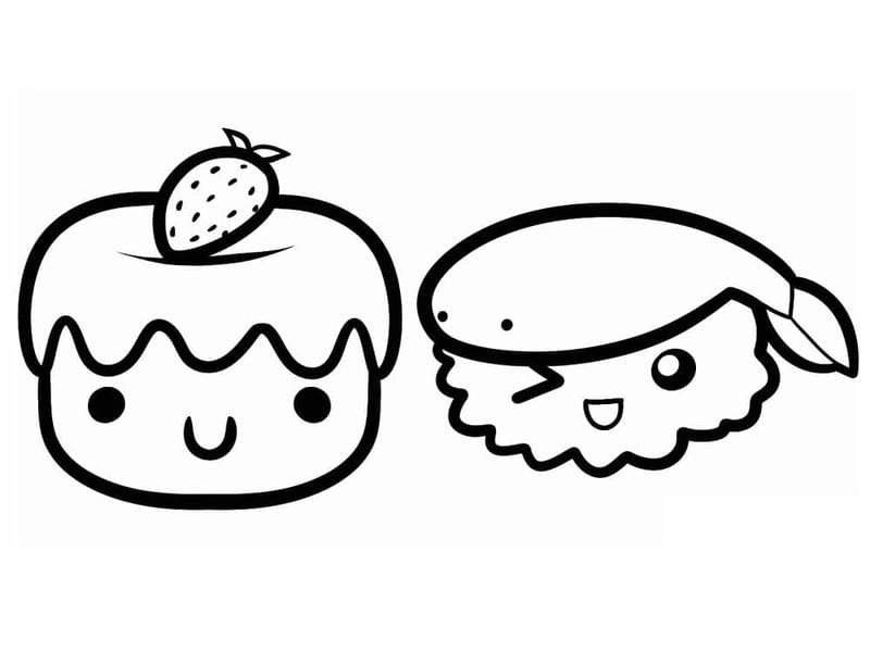 Bộ tranh hấp dẫn với tranh tô màu đồ ăn cute sắc nét