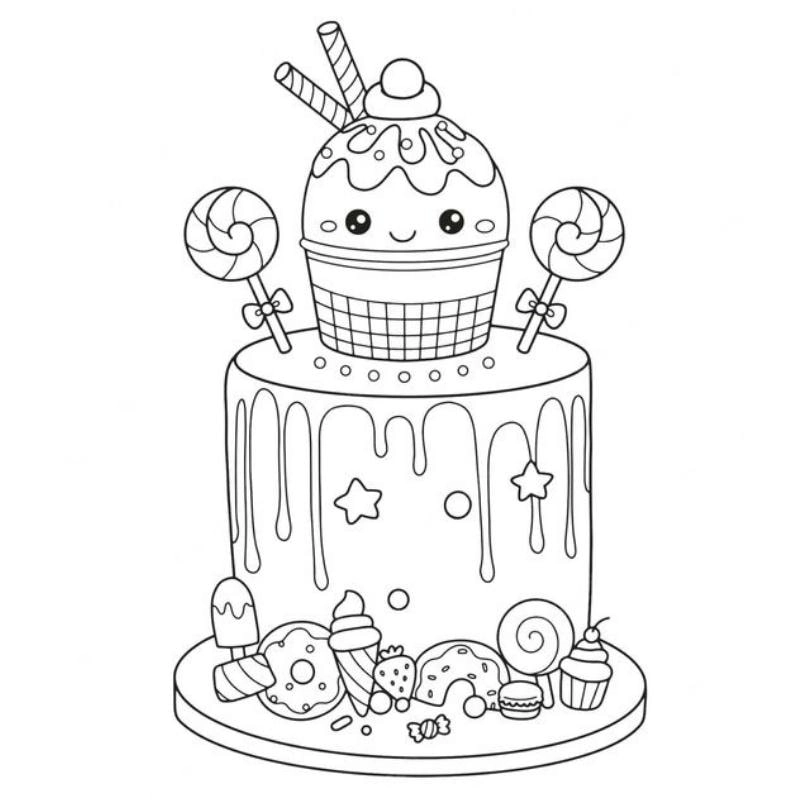 Thỏa sức sáng tạo với tô màu hình đồ ăn đa dạng mẫu