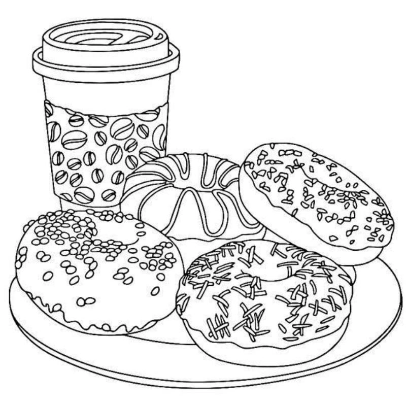 Bộ tranh vui nhộn với tô màu đồ ăn nhanh hấp dẫn