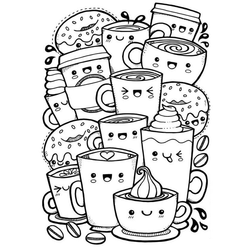 Sáng tạo vui nhộn với food tranh tô màu đồ ăn cute mini