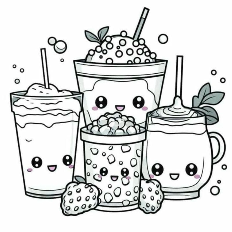 Tô điểm màu sắc cho tranh tô màu hình đồ ăn cute sinh động