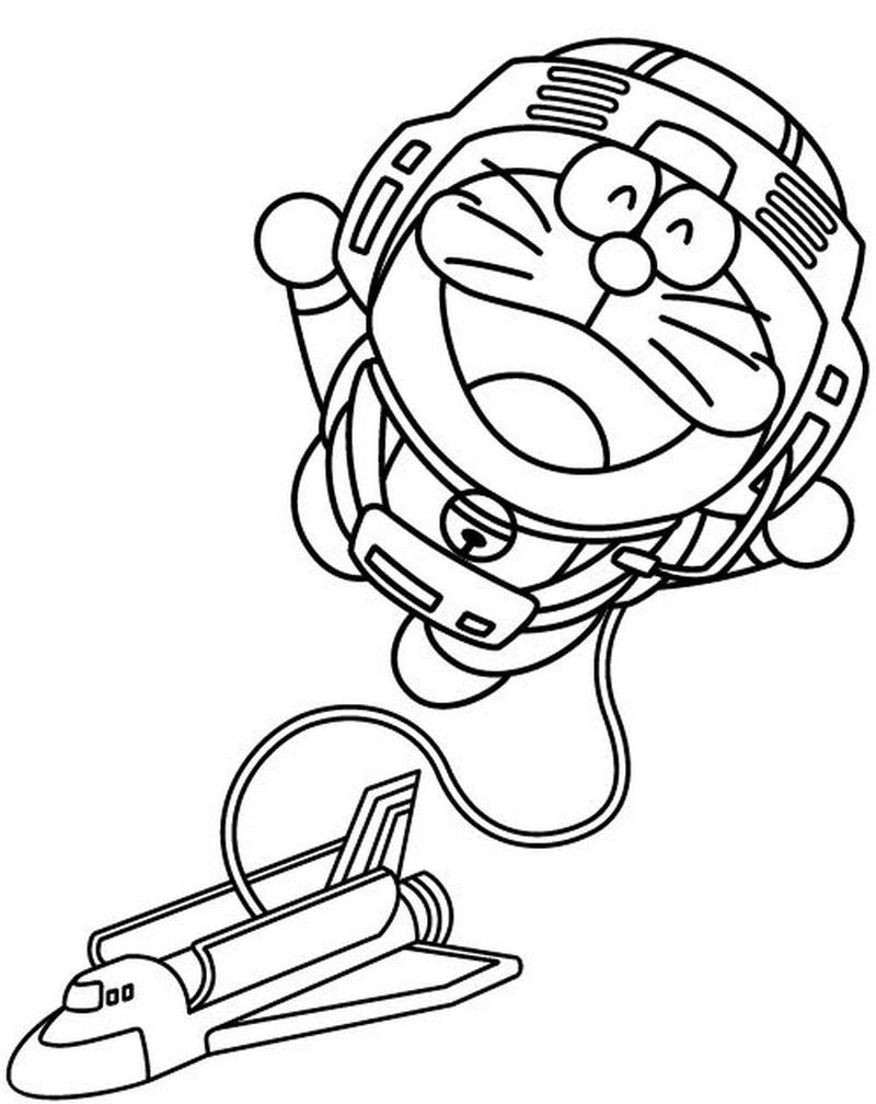 Tranh doremon cho bé tô màu siêu đáng yêu