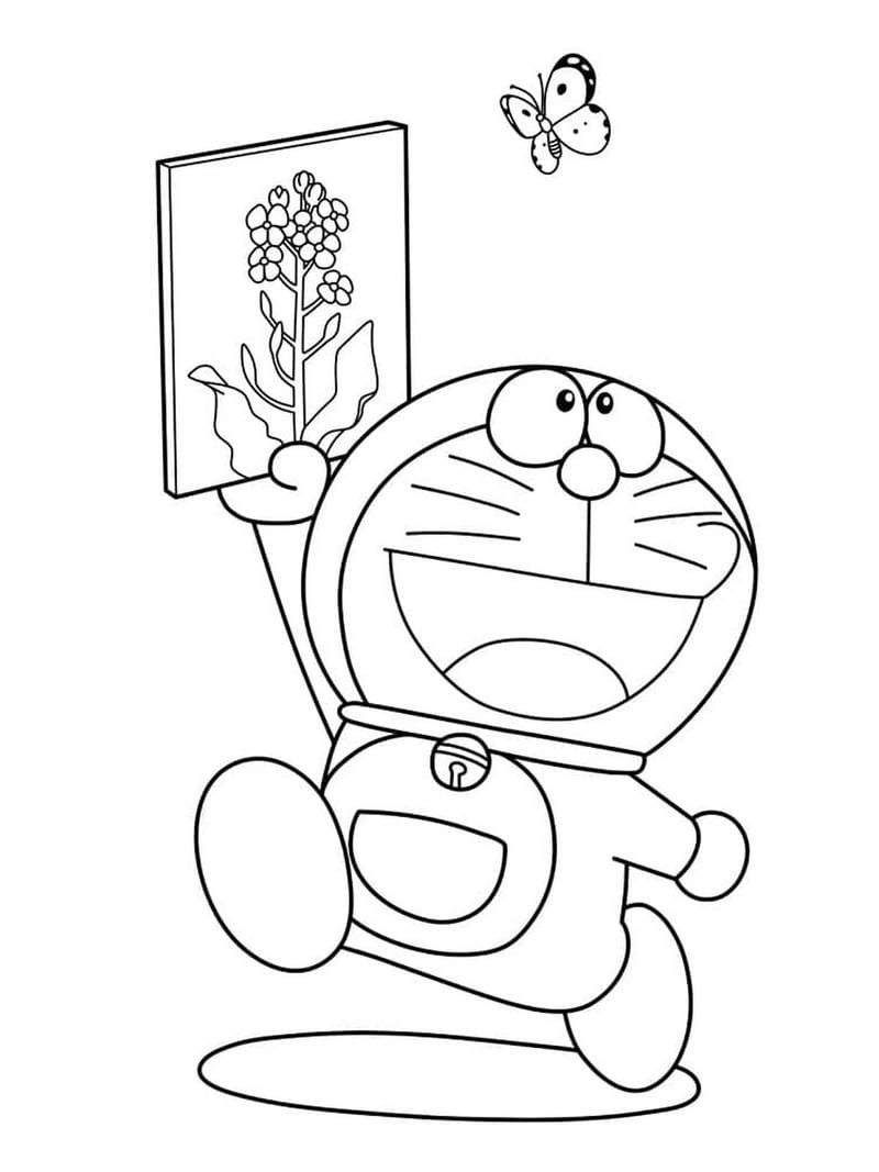 Hình tô màu doremon cho bé siêu dễ thương