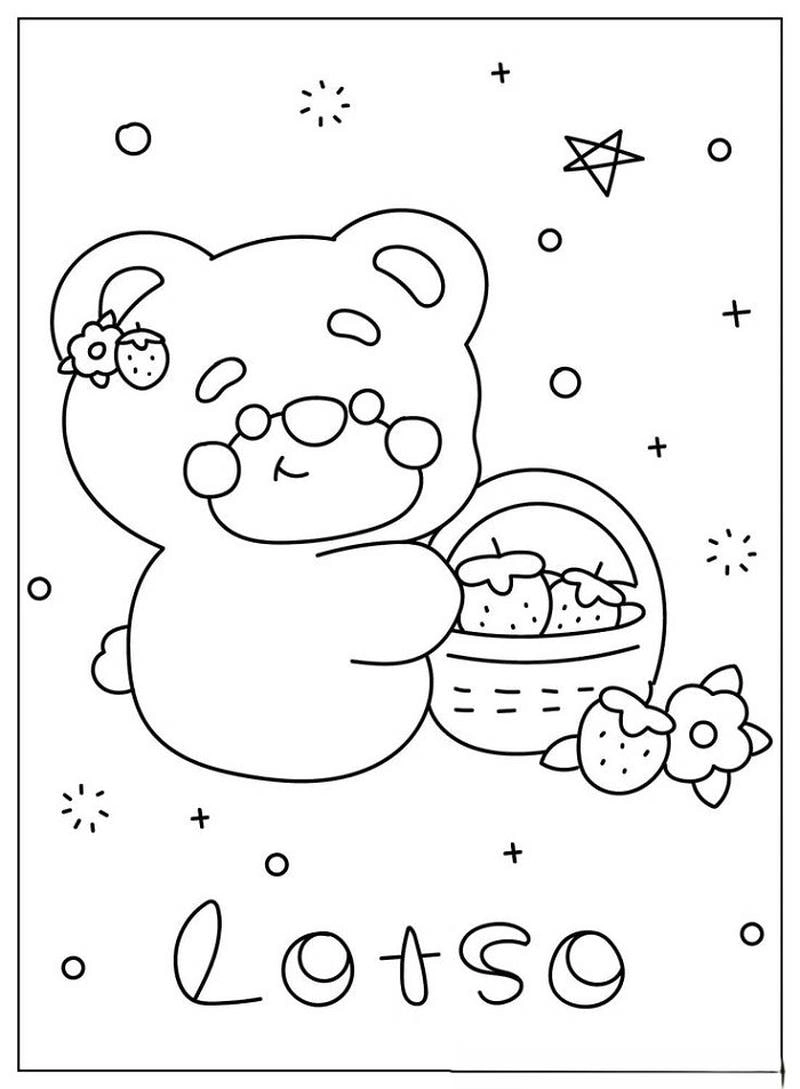 Cùng bé tô màu hình gấu dâu rèn luyện sự tỉ mỉ và sáng tạo