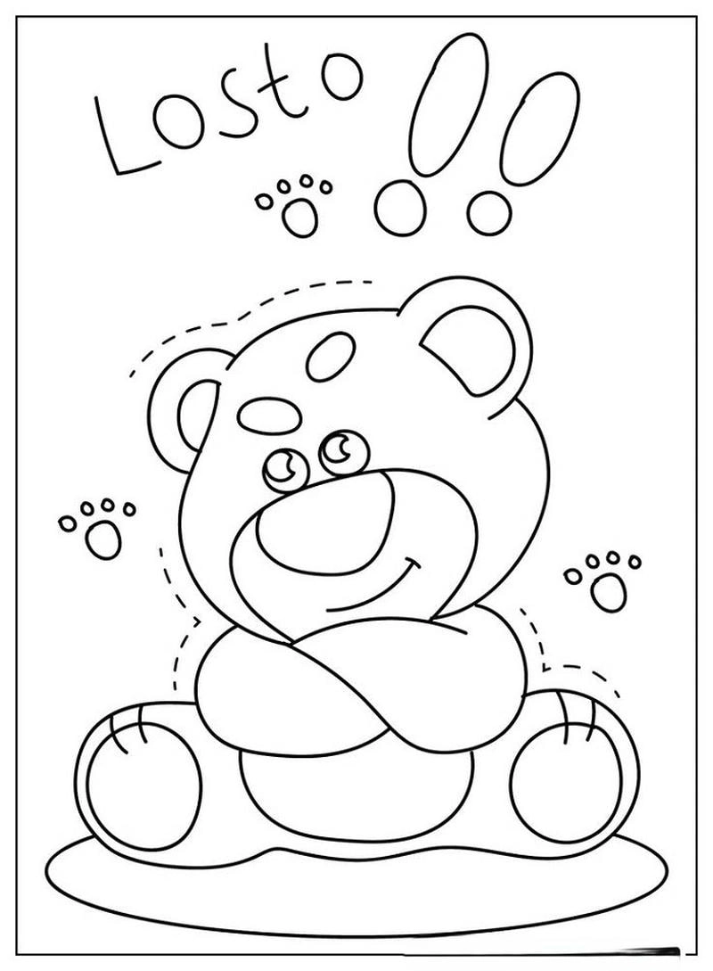 Cha mẹ có thể in hình gấu dâu tô màu miễn phí cho bé tại nhà