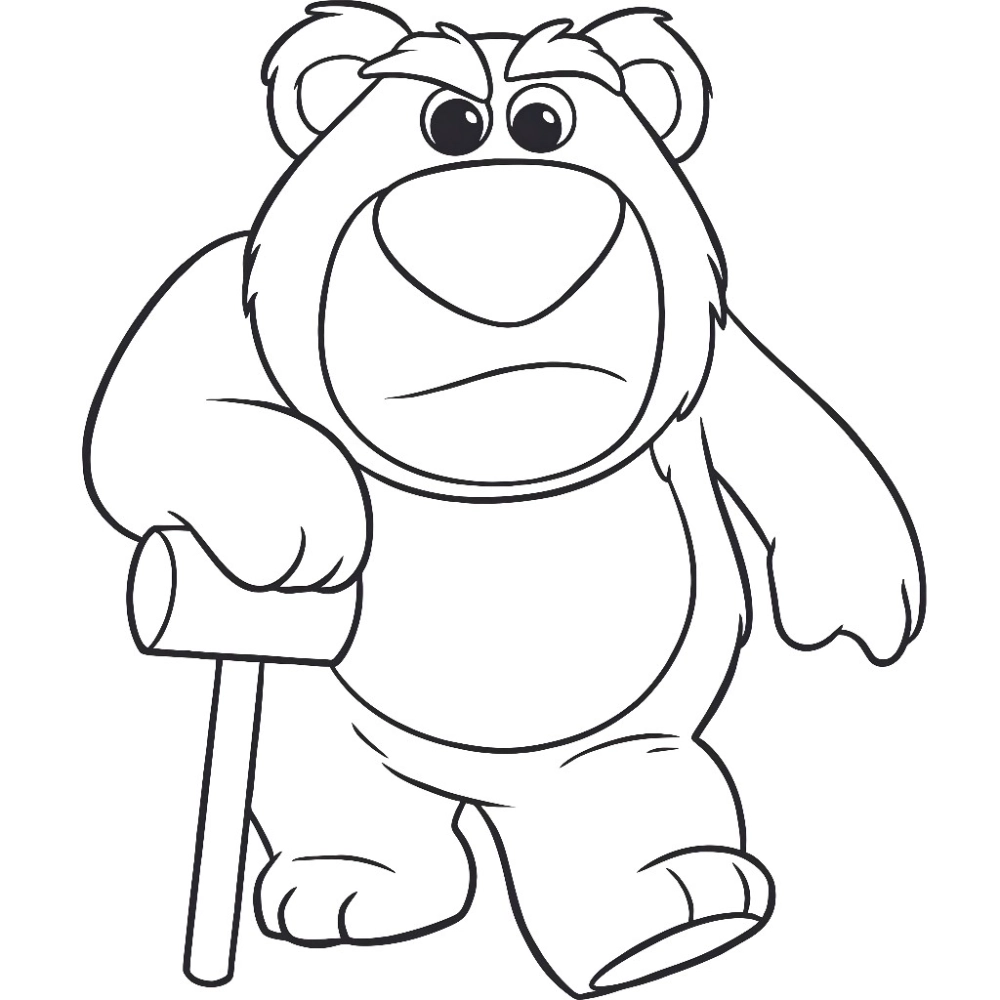 Hình ảnh gấu dâu tô màu dễ thương cho bé làm quen màu sắc