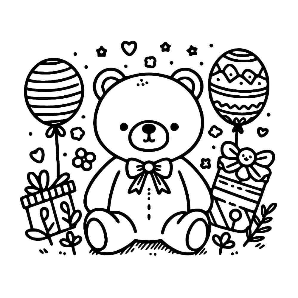 Tải ngay bộ tranh tô màu gấu bông mềm mại như thật cho bé