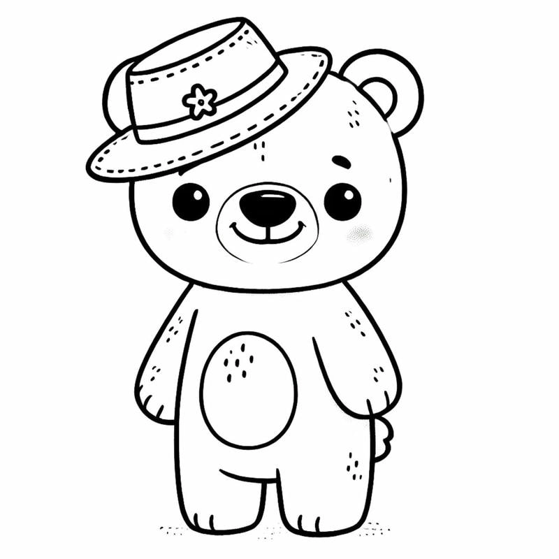 Mẫu tô màu tượng gấu cho bé thực hành phối màu và sáng tạo