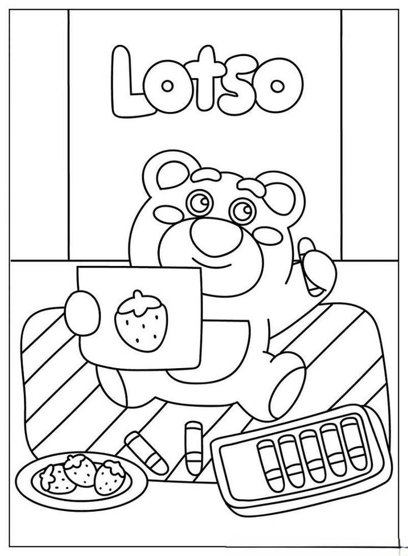 Những mẫu tô màu gấu dâu cute cực hot cho bé yêu tập tô