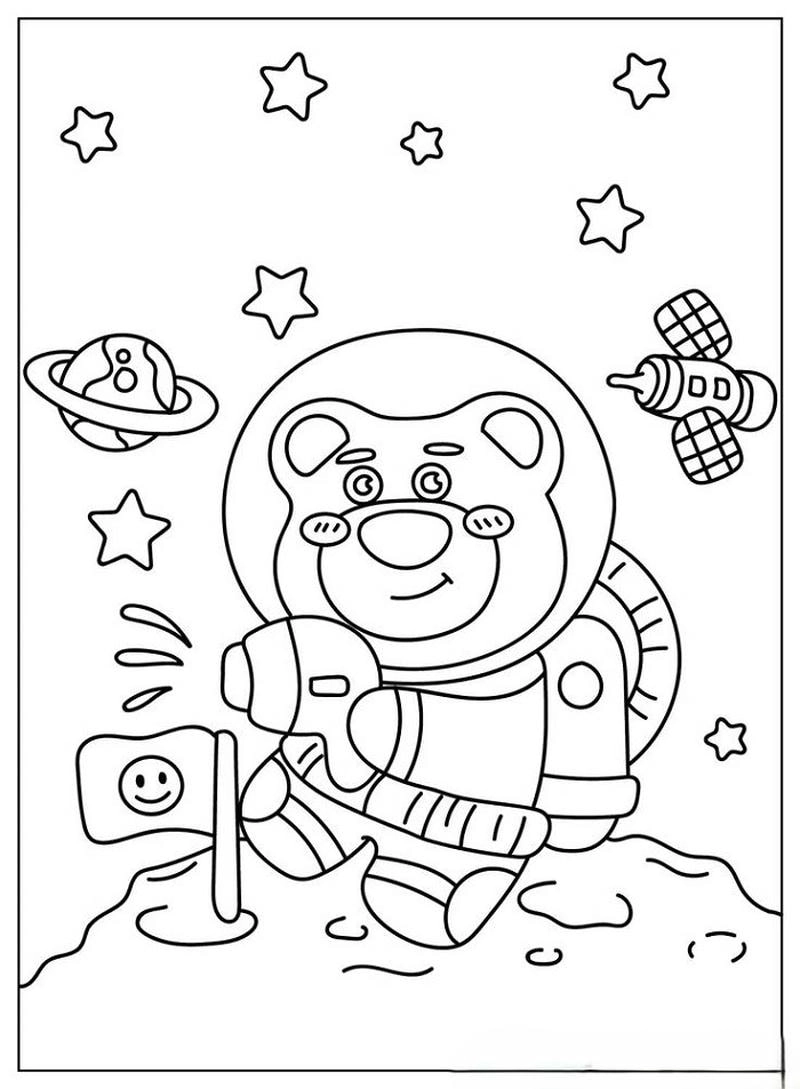 Tải về hình vẽ tranh tô màu gấu dâu cute siêu dễ thương