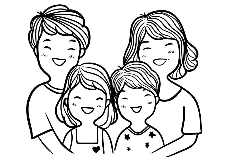 Sáng tạo tranh tô màu về gia đình ấm áp