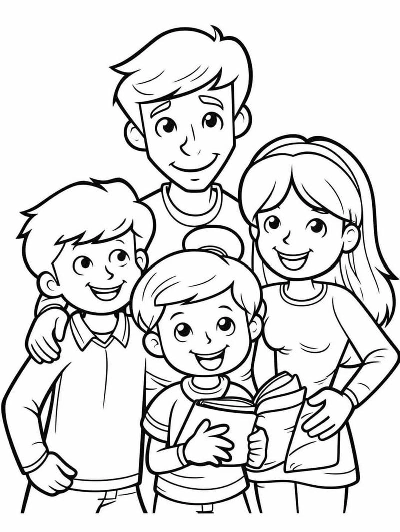 Tô tranh to màu gia đình đơn giản dễ dàng