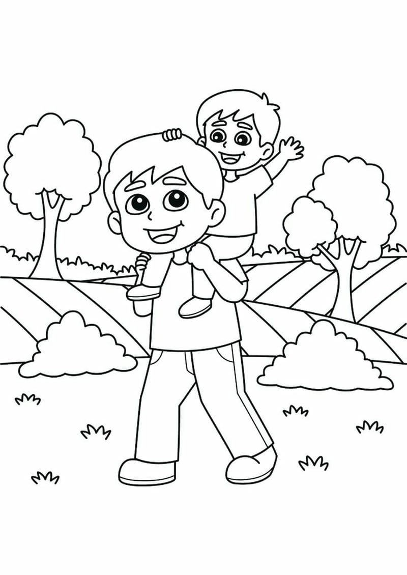 Vẽ tô màu gia đình bé thật đáng yêu