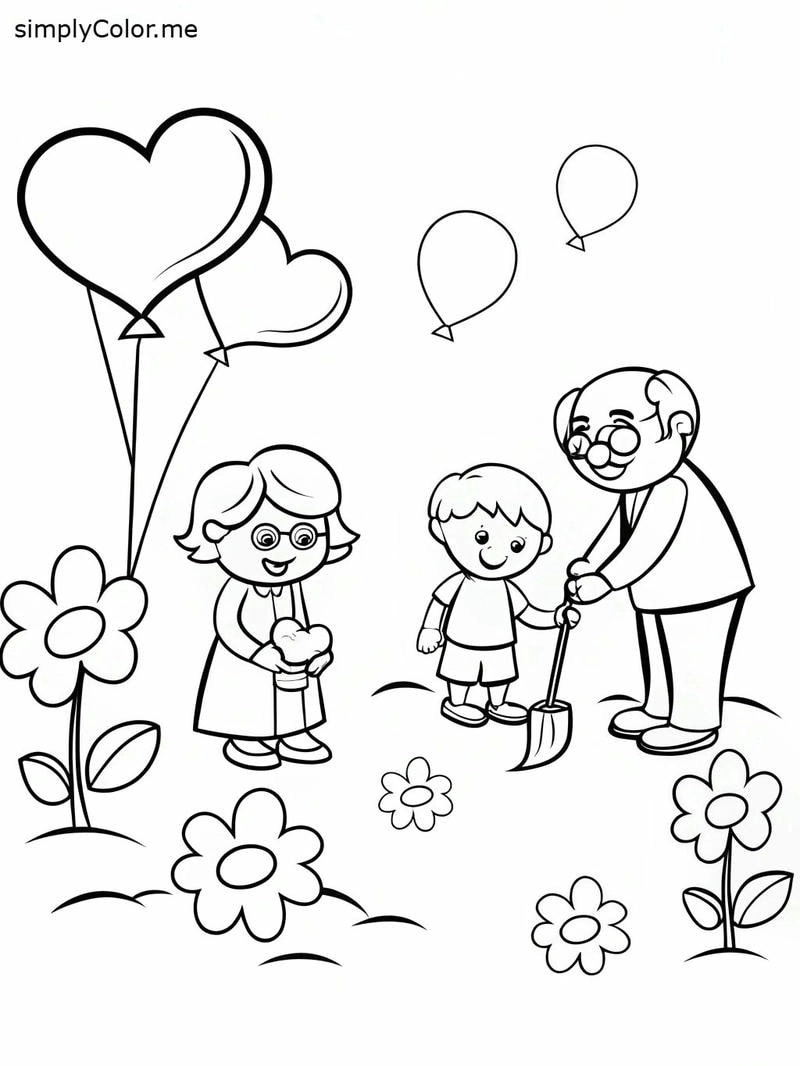 Sáng tạo ảnh tô màu gia đình ấm áp