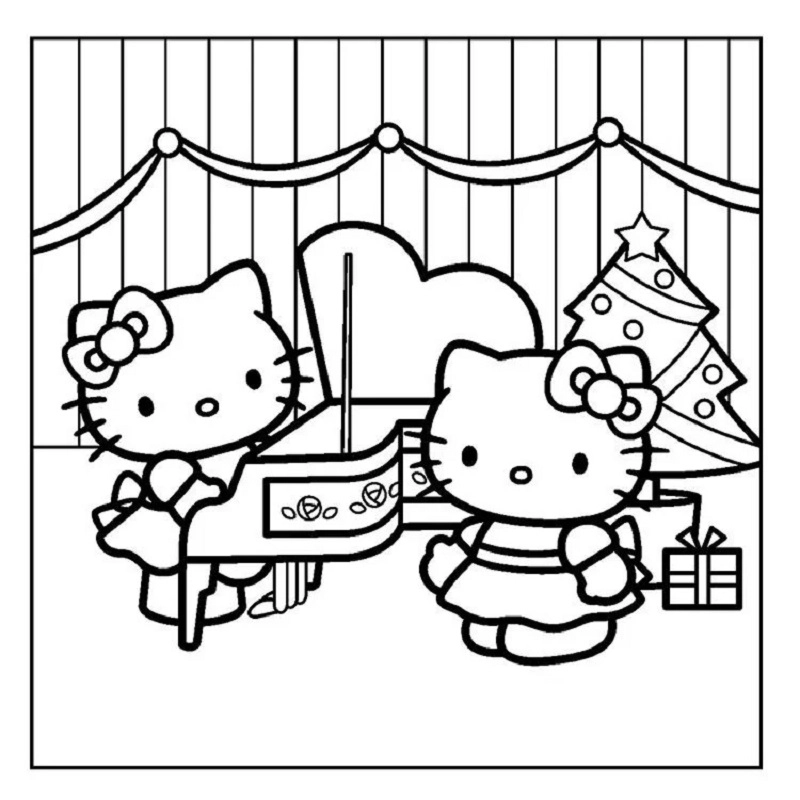 Bé tha hồ sáng tạo với in hình tô màu hello kitty