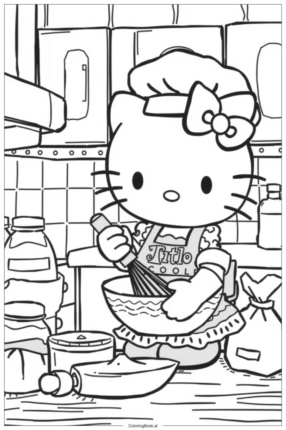 Tăng sự tập trung với in hình hello kitty cho bé tô màu