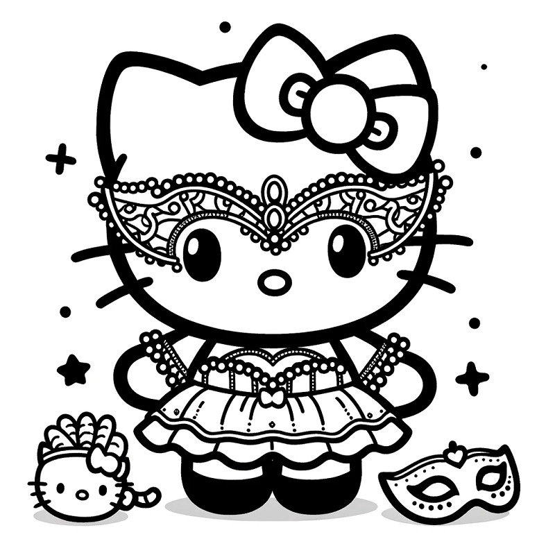 Bộ sưu tập hình tô màu hello kitty cực dễ thương