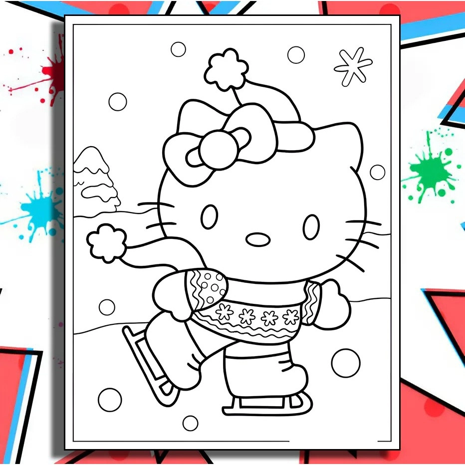 Giúp bé sáng tạo với hello kitty tô màu