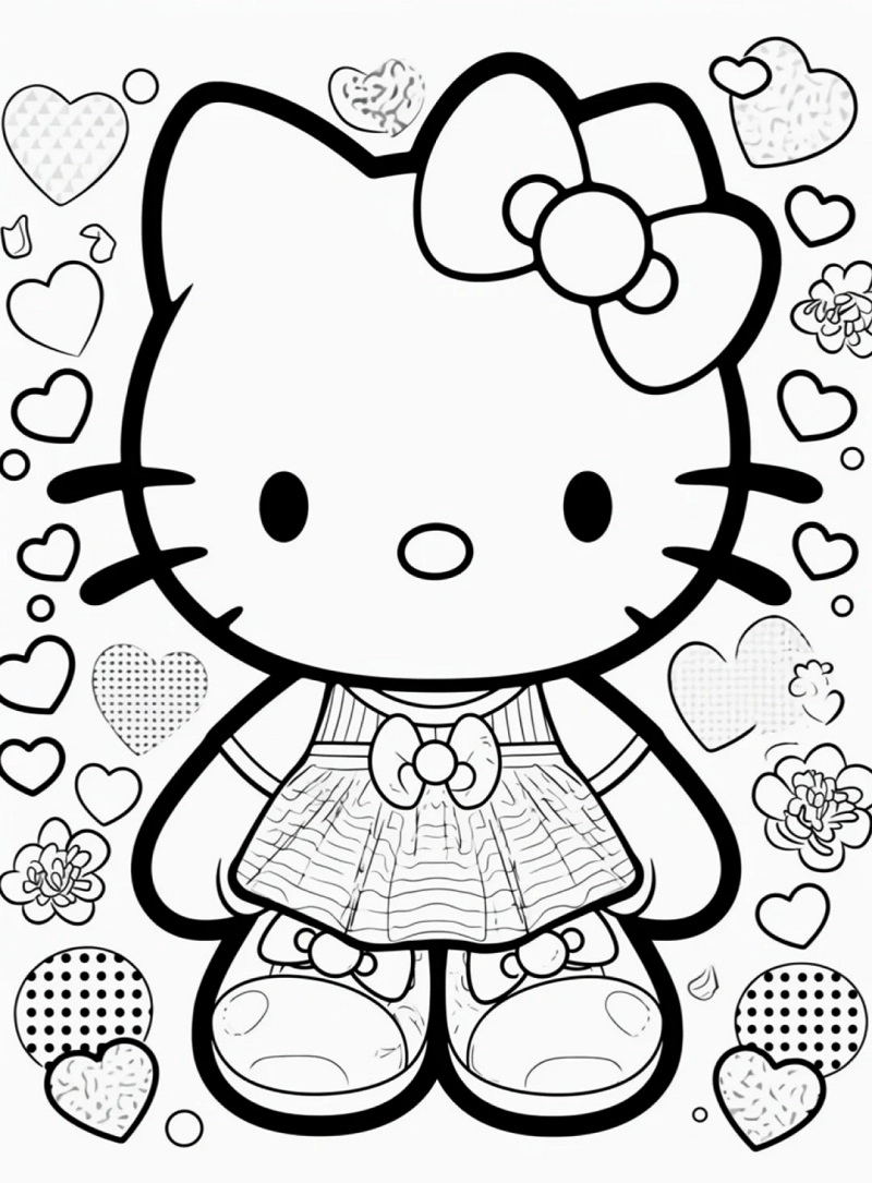 Tuyển chọn bộ ảnh tô màu hello kitty dễ thương