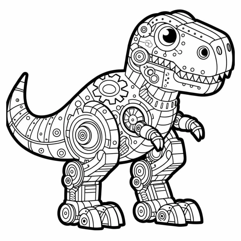 Sáng tạo không giới hạn với tô màu khủng long robot hấp dẫn